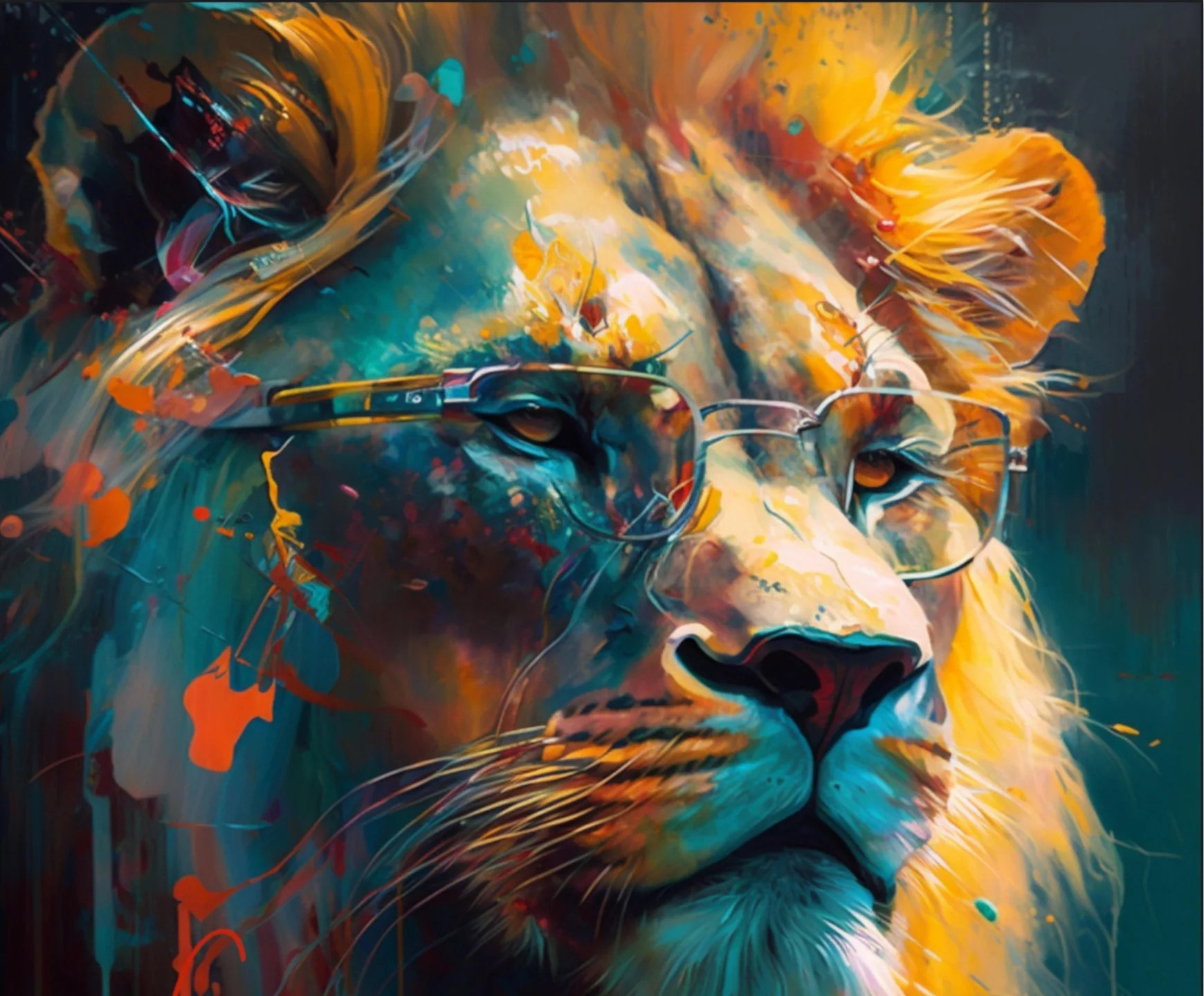 Lion with Glasses